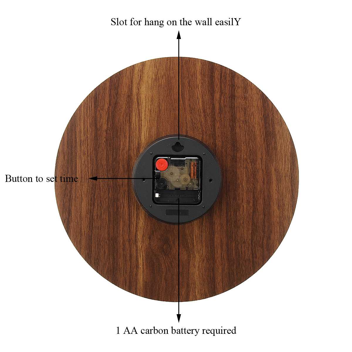 Rustic Wooden Glow Quiet Wall Clock