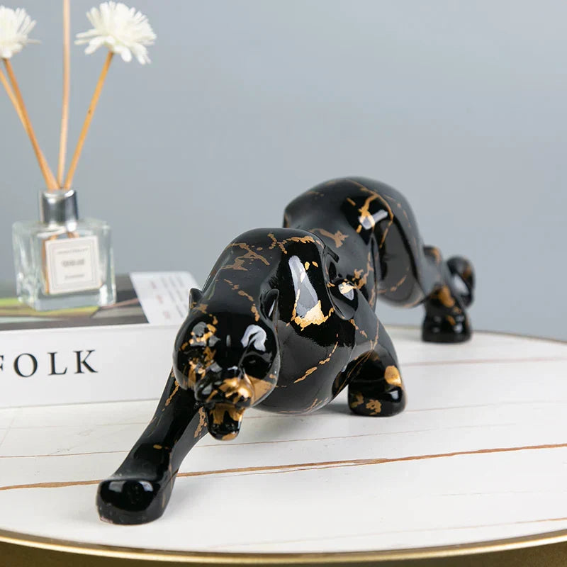 Exquisite Jaguar Figurine Decor Statue