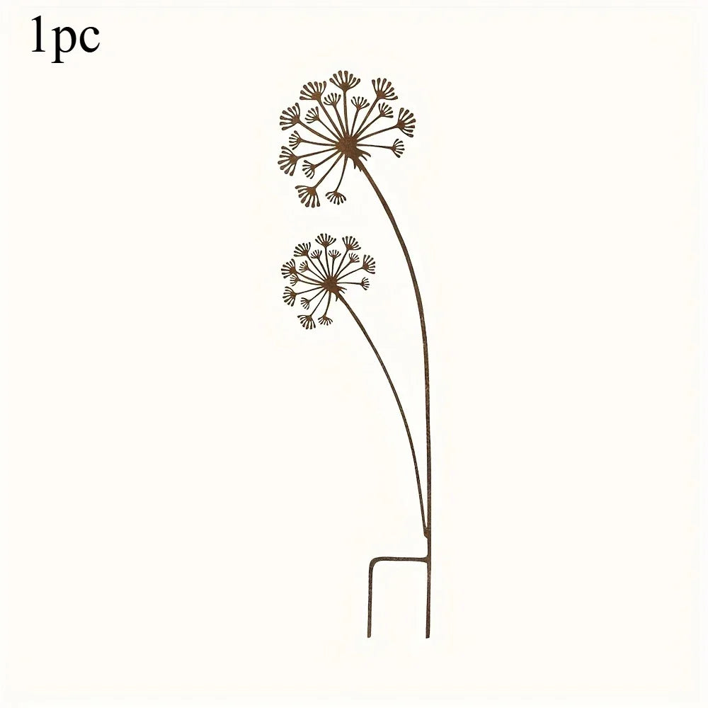 Colorful Metal Flower Garden Stake Decor