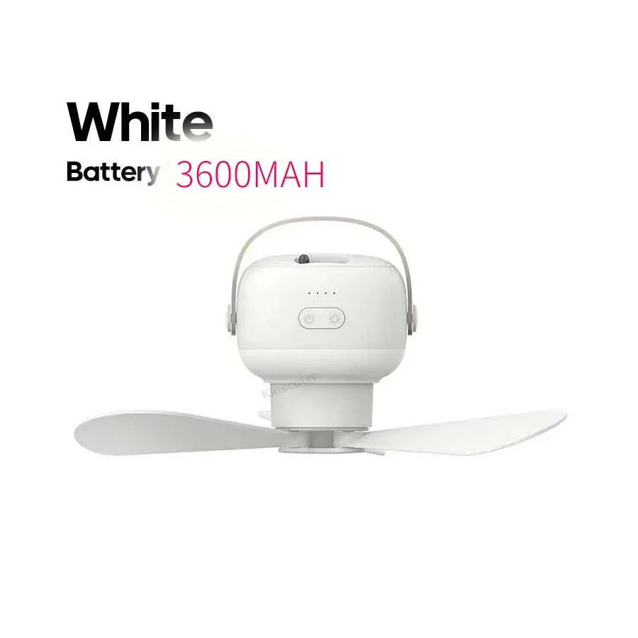 Portable Rechargeable Ceiling Fan with LED Light