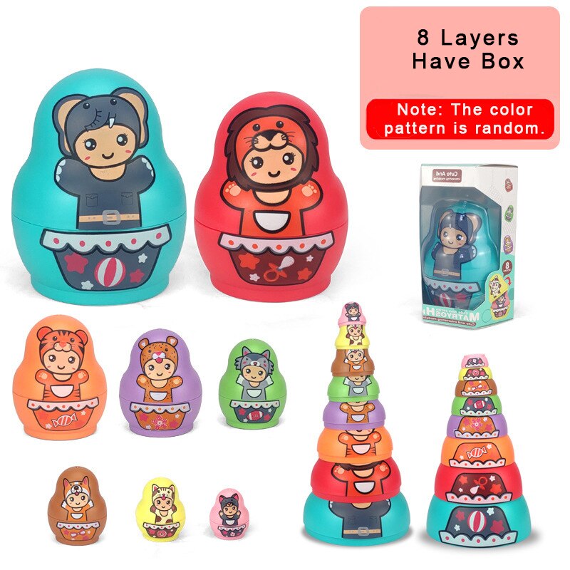 Fun Colorful Wooden Russian Nesting Dolls