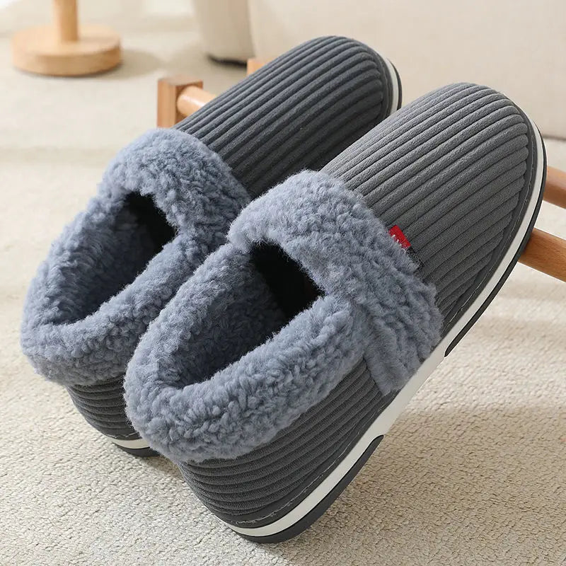 Cozy Couple's Fuzzy Slippers with Arch Support