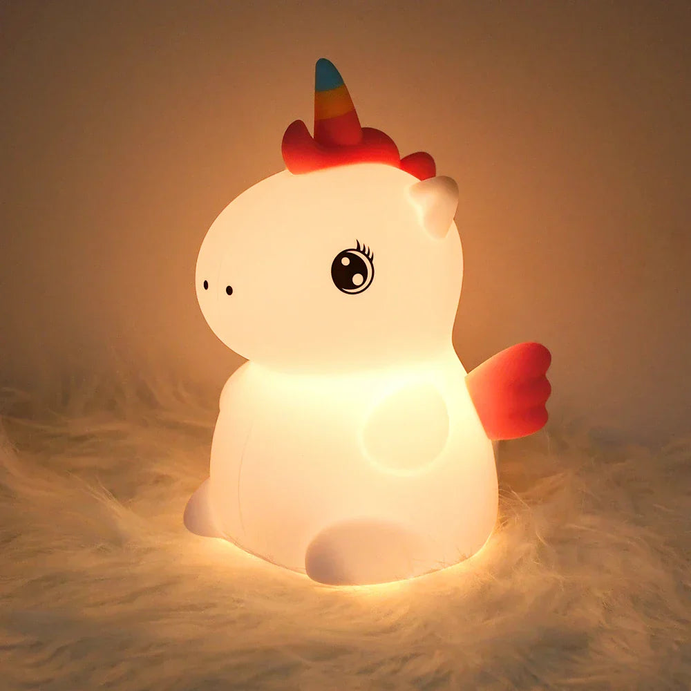 Colorful Unicorn LED Nightlight Soft Silicone USB