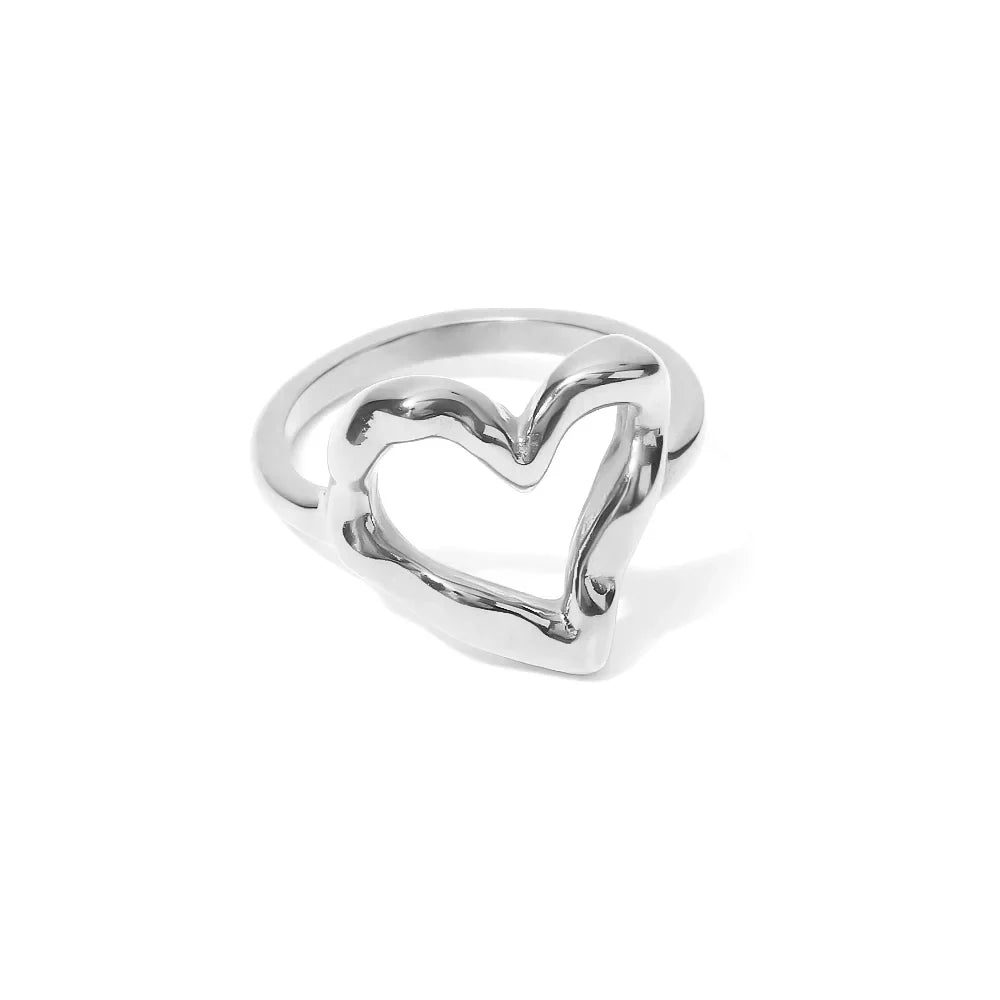 Gold Melted Heart Shaped Ring