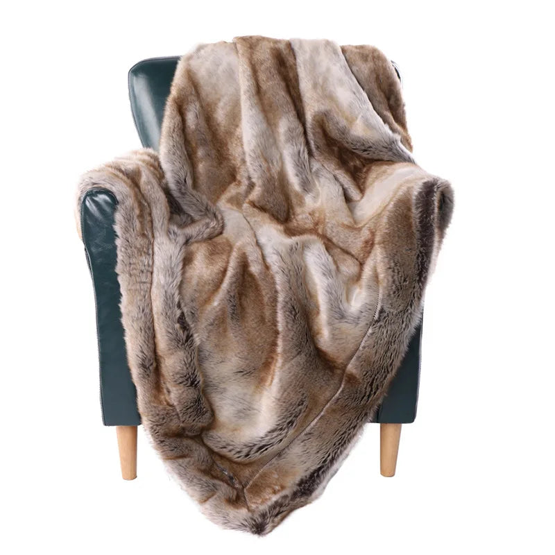 Plush Faux Fur Throw Blanket - Warm & Super Soft