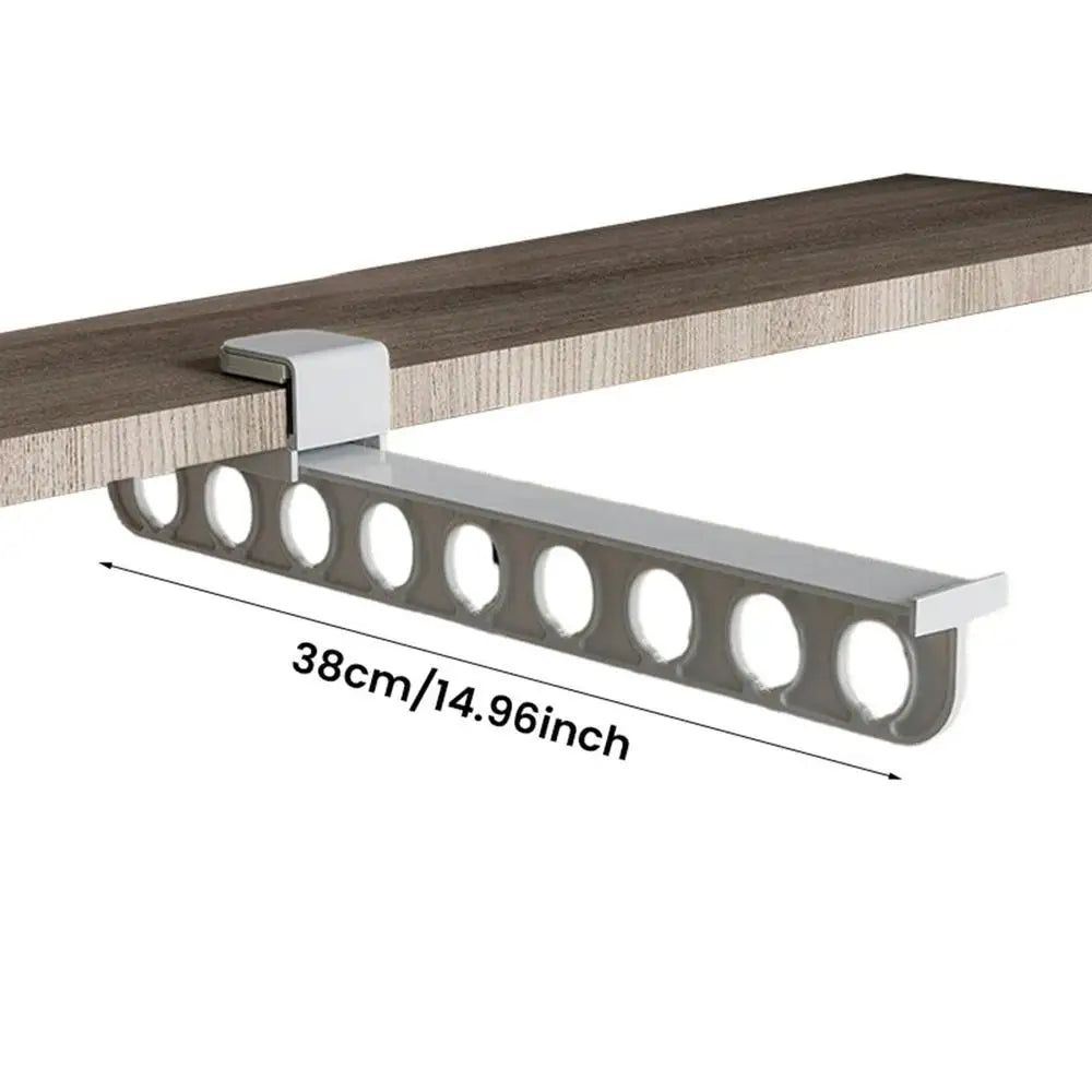 Space Saving Retractable Closet Hanger Organizer Rail