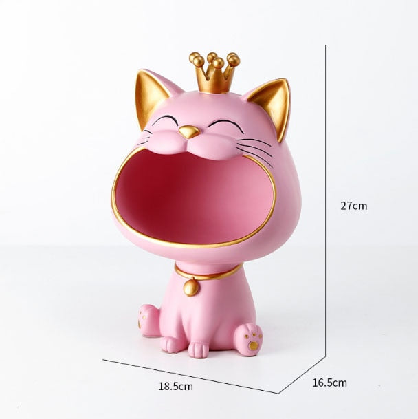 Lucky Cat Figurine Decorative Storage Container