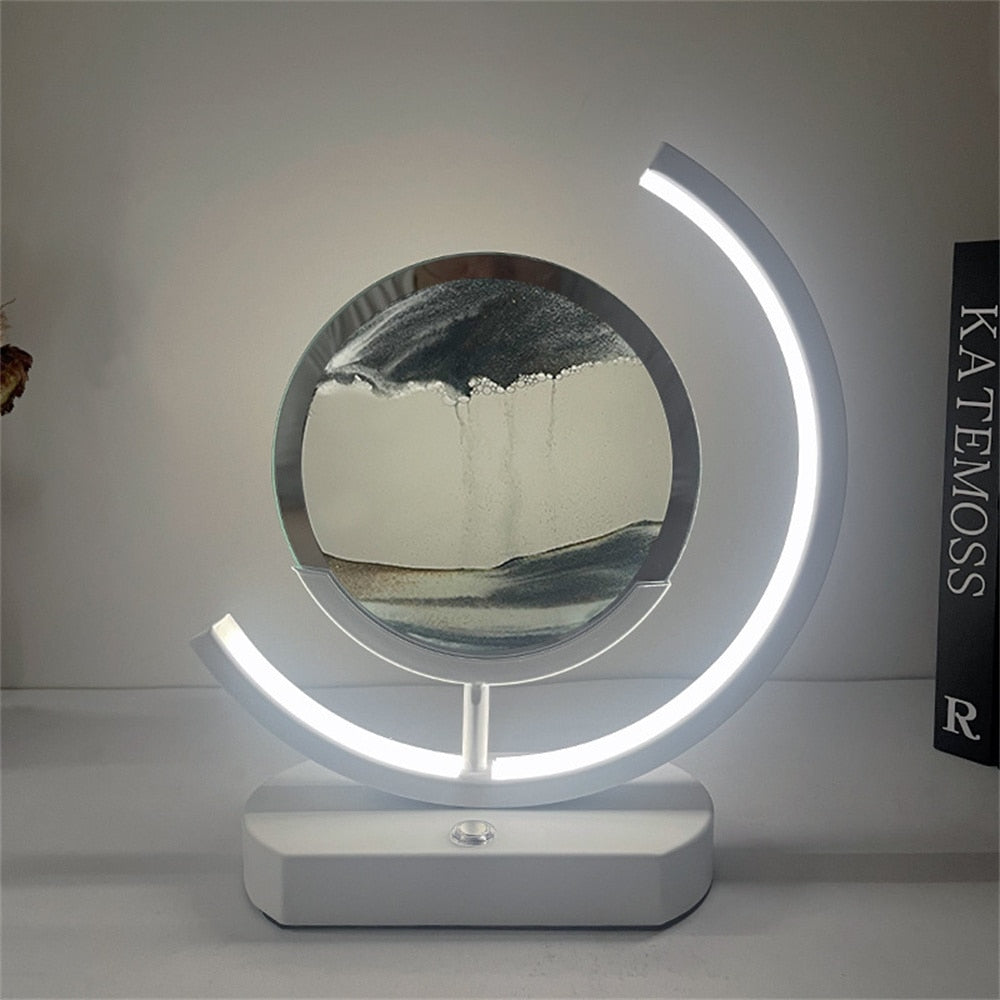 Colorful 3D LED Sand Water Table Lamp