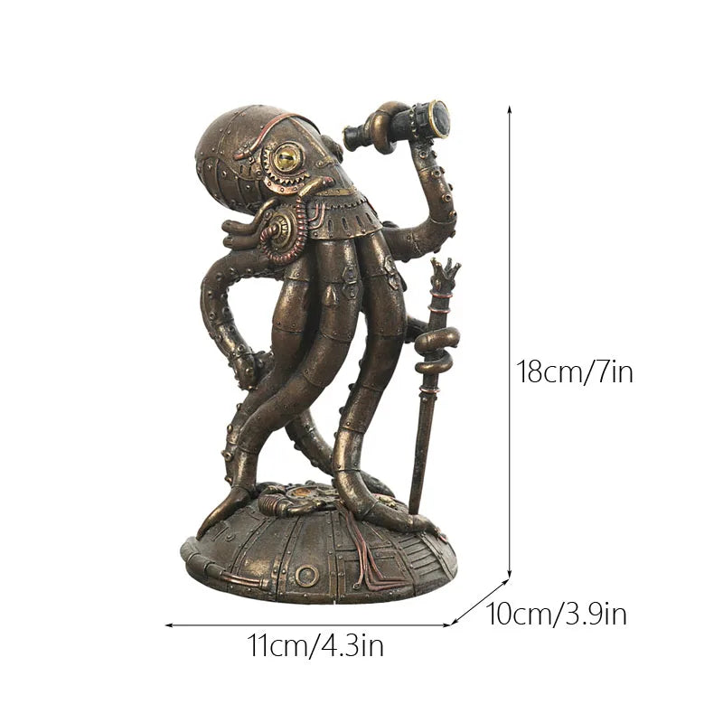 Unique Octopus Gear Clockwork Desk Figures