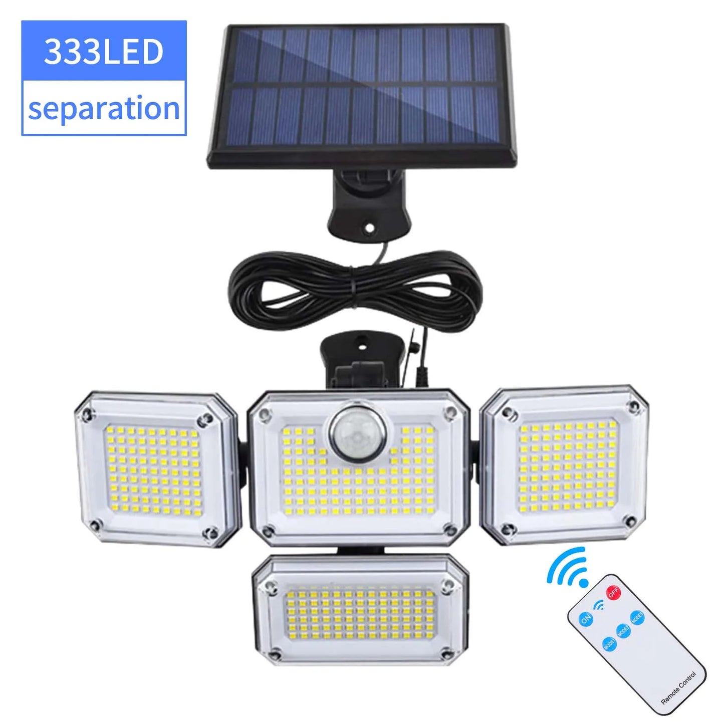 Bright Solar Powered Motion Sensor Outdoor Lamp 2000LM