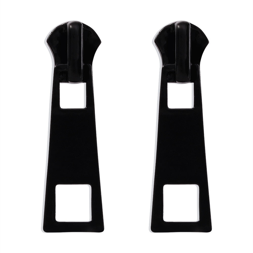 Unique Small Zip Pendant Earrings