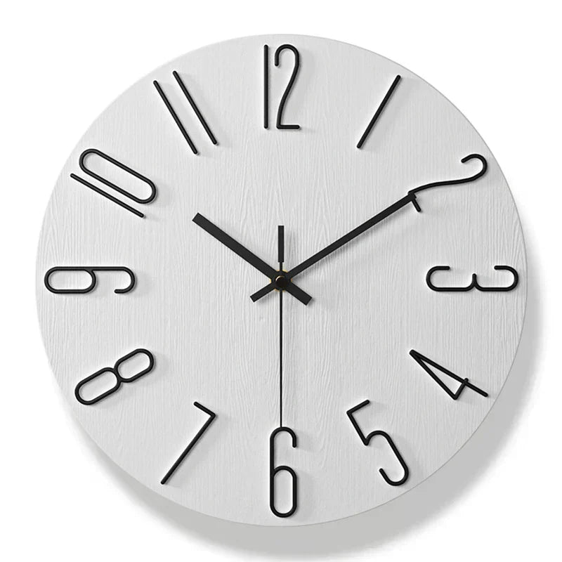 Simple Wooden Wall Clock – Quiet Quartz Modern Design