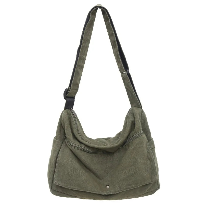 Practical Canvas Crossbody Messenger Bag for Daily Use