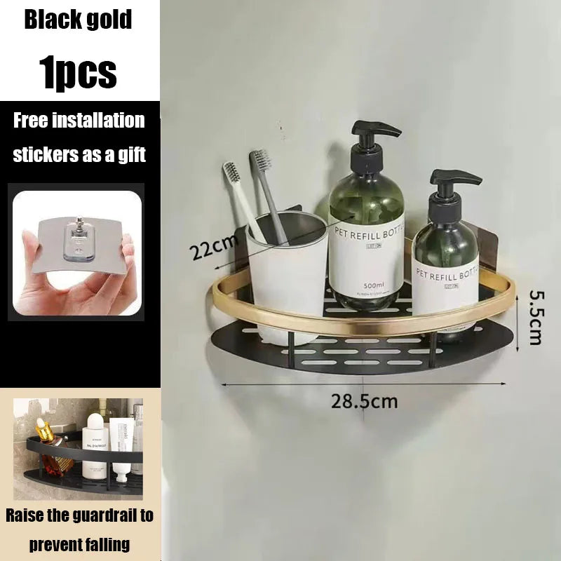 Easy Install Corner Shower Caddy in Aluminum