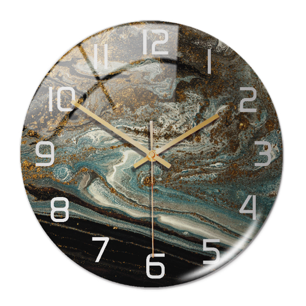 Elegant White Marble Silent Wall Clock