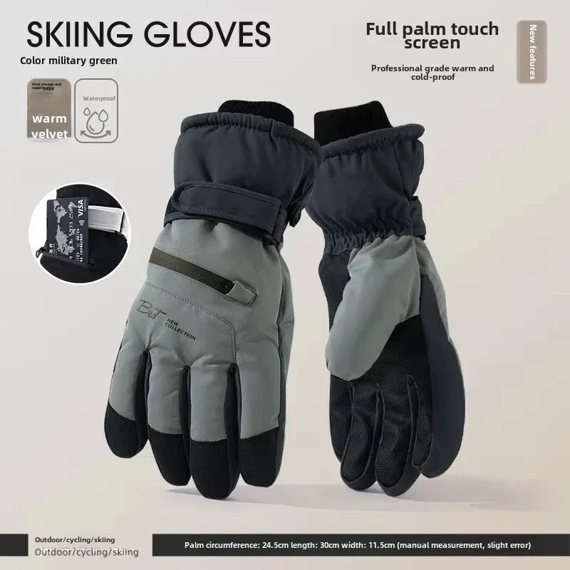 Warm Waterproof Ski Gloves with Touchscreen Fingers