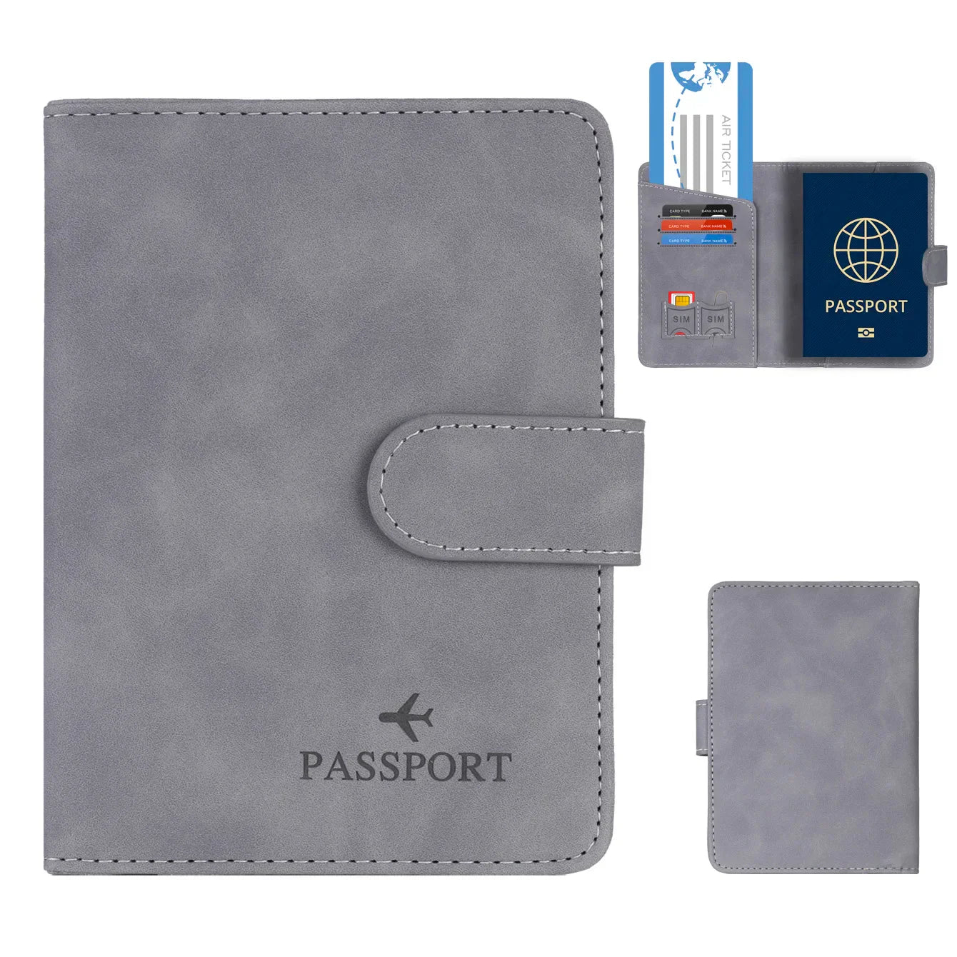 Genuine Leather Passport Wallet with RFID Blocker