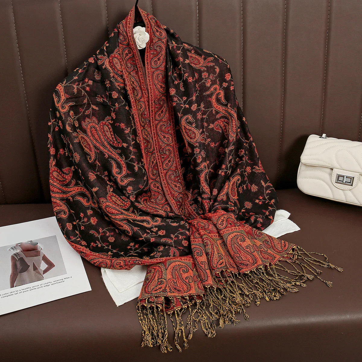 Soft Women's Cashmere Scarf Luxury Warm Print