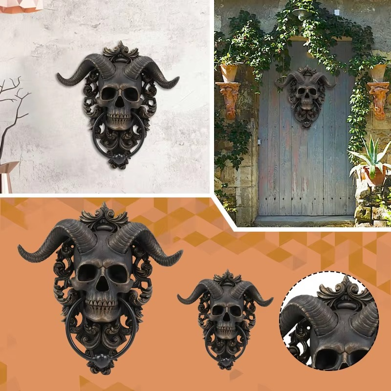 Dark Skull Resin Door Knocker