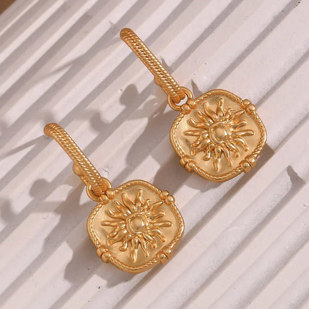 Delicate Gold Sun Drop Earrings