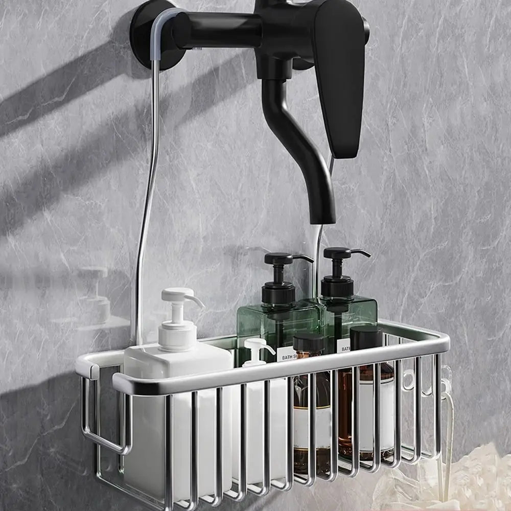 Sturdy Aluminum Shower Caddy with Hooks