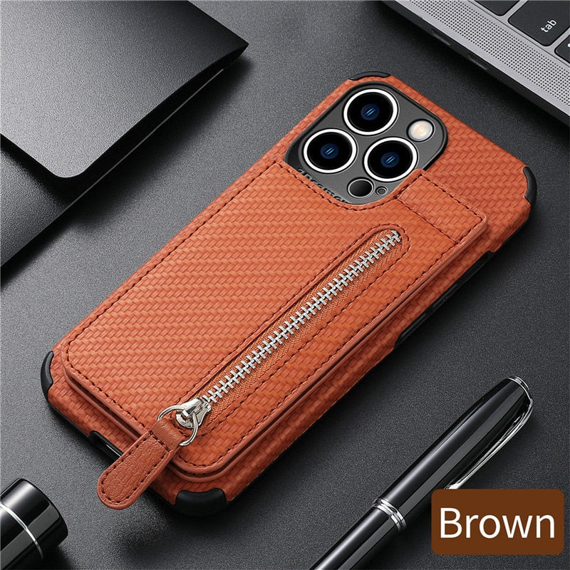Fashionable Zipper Phone Wallet Case