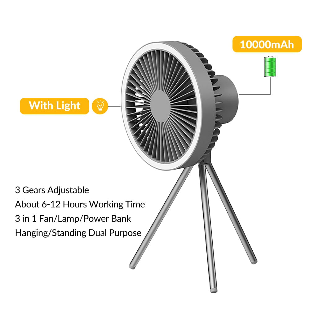 Compact Rechargeable LED Fan Light - Fesara