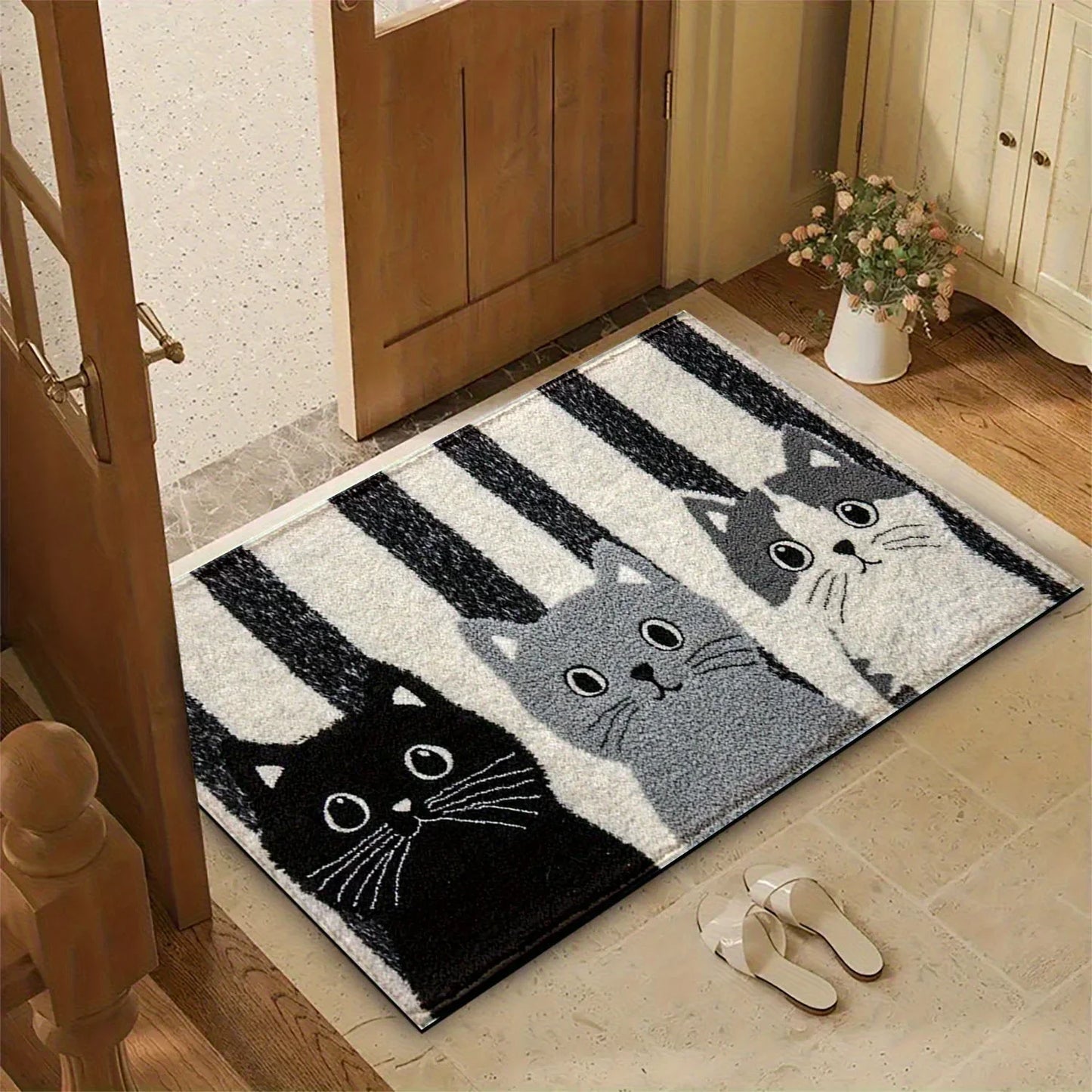 Colorful Cat Theme Rug | Soft & Waterproof Non-Slip Mat