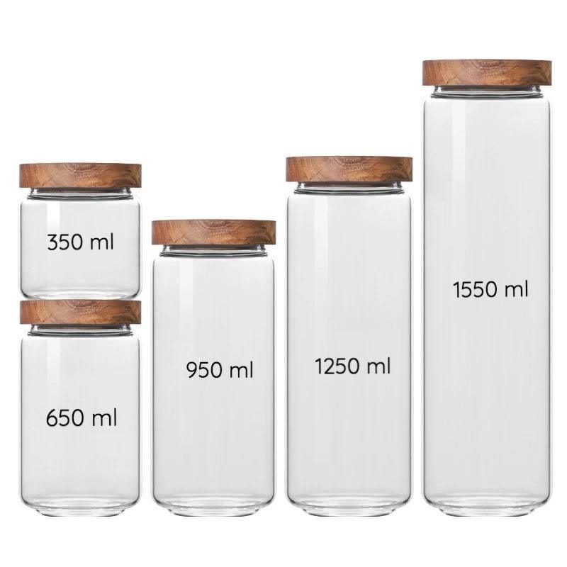 Clear Glass Kitchen Storage Jars Airtight Canisters