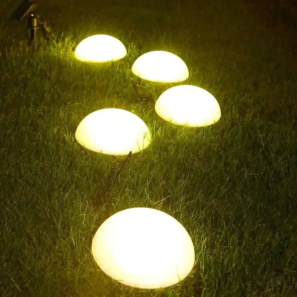 Solar Powered Outdoor Half Dome Lamp
