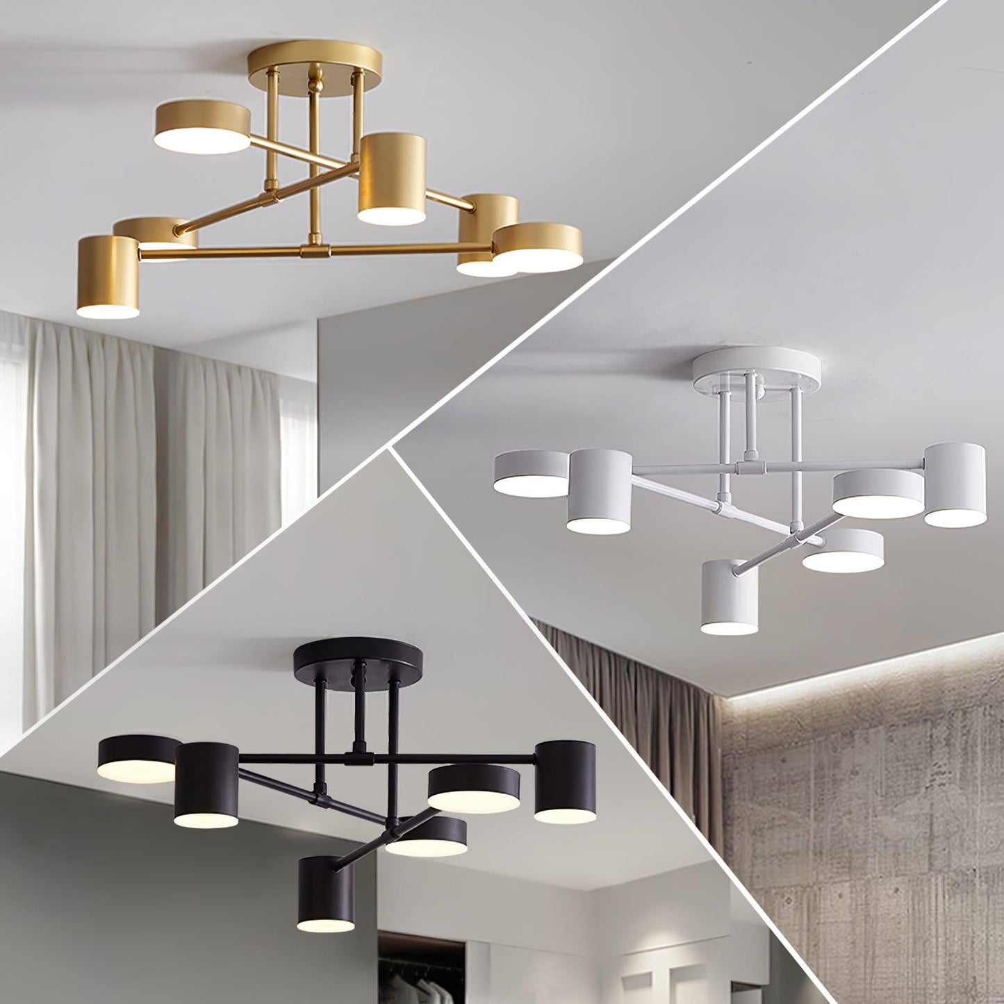 Luxury Gold Orb Chandelier LED Ceiling Light 6-Light