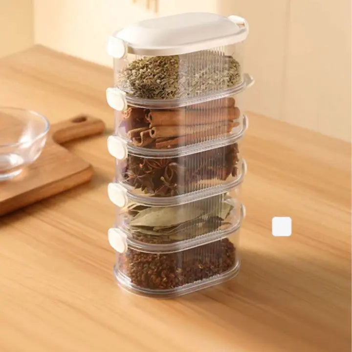 Compact 5 Piece Spice Storage Container