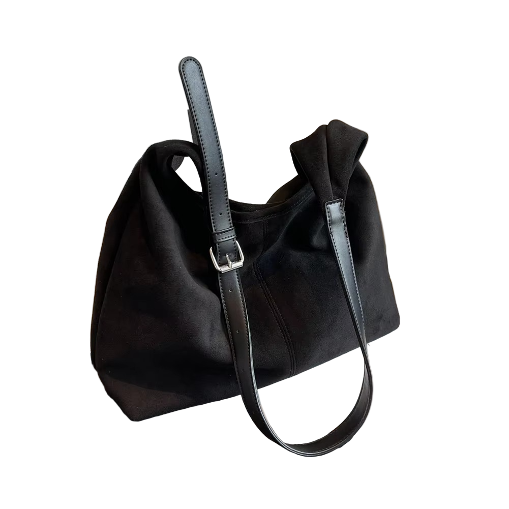 Stylish Suede Handbag with Adjustable Strap and High Capacity – Elegant Trunk Design 4