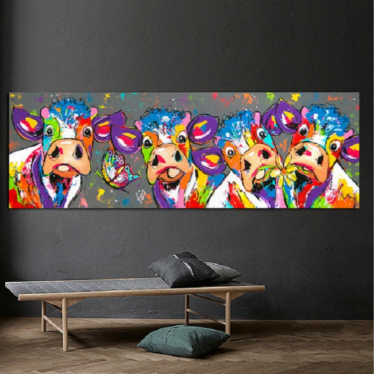 Vibrant Farm Animal Wall Art Canvas Print 40x120cm