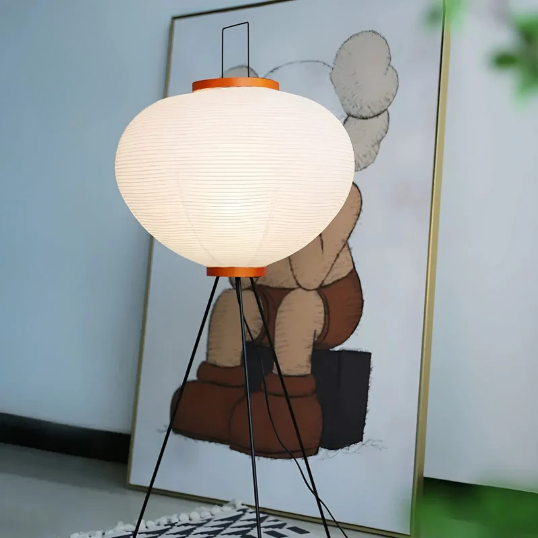 Natural Rice Paper Floor LED Lamp - Zen Style