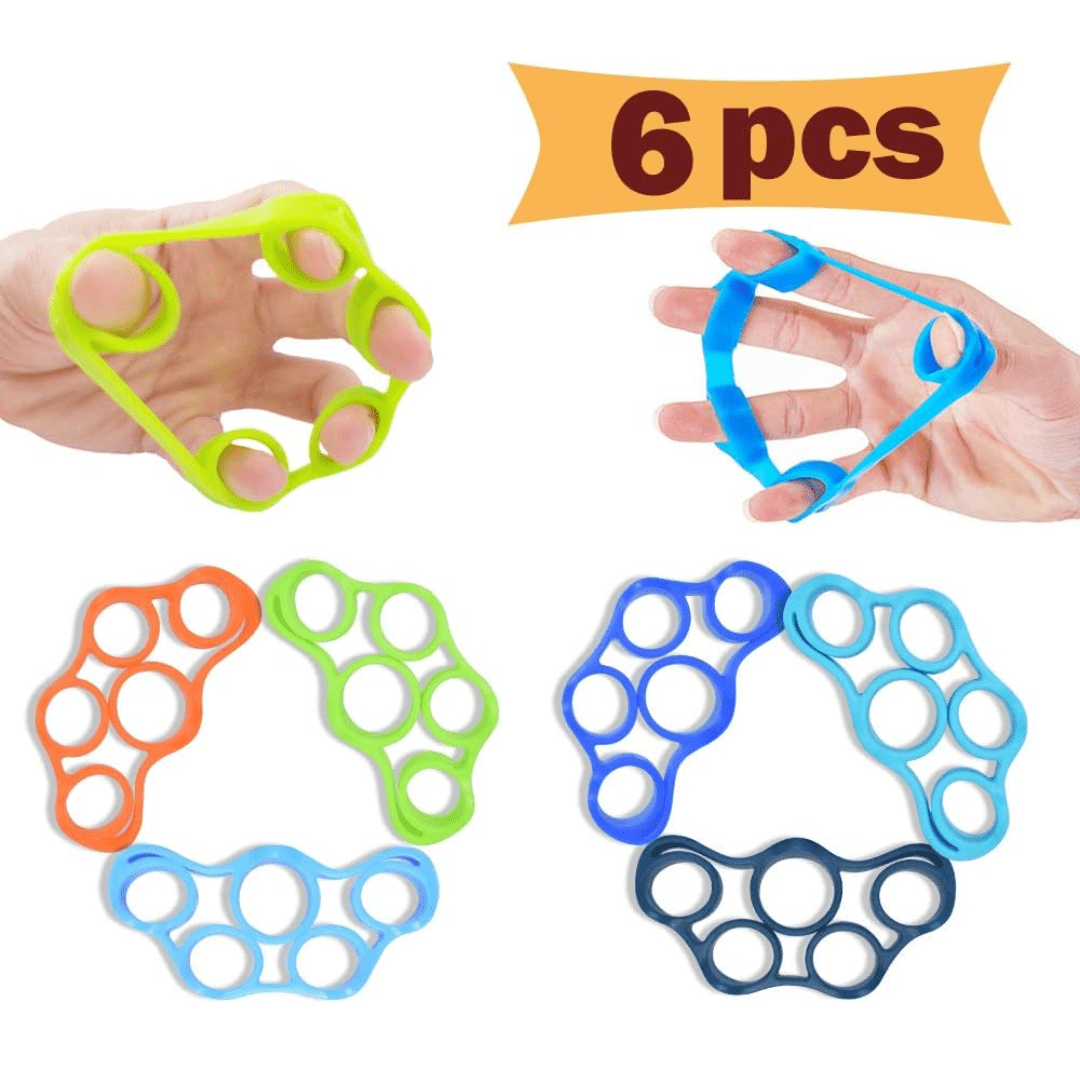 Compact 6pc Finger Exerciser Grip Strengthener Set