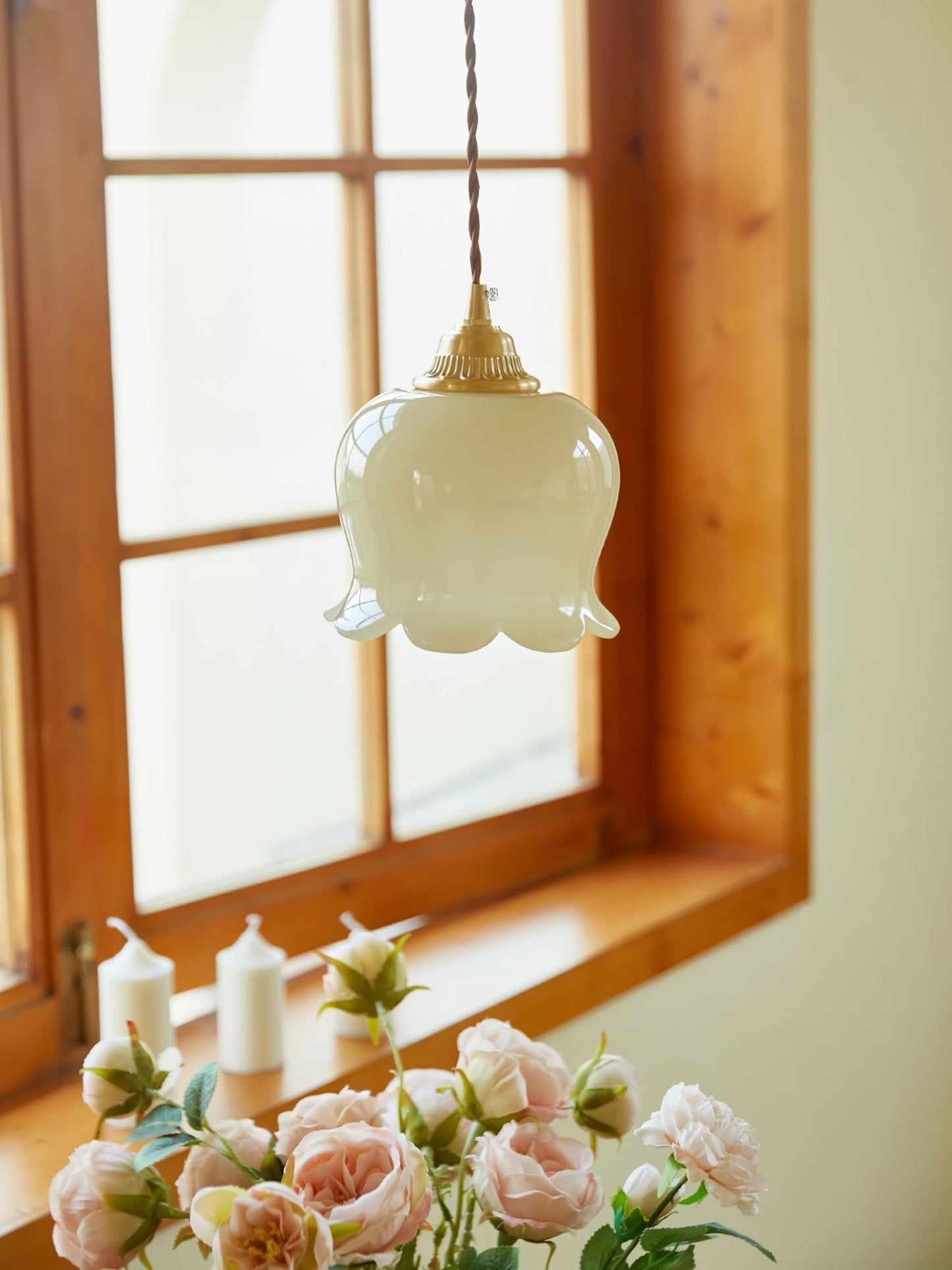 Classic Gold Floral Pendant Light Fixture