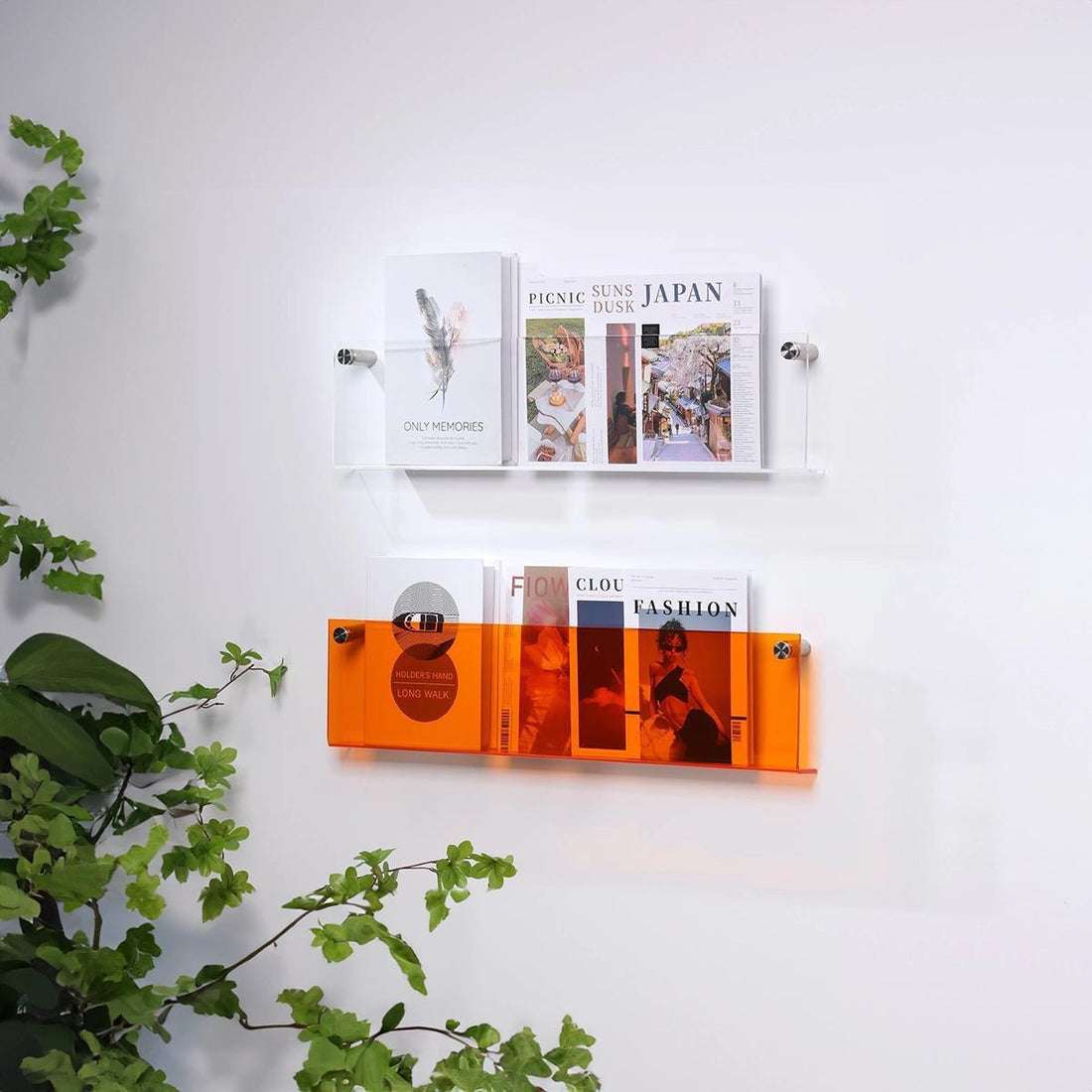 Modern Floating Wall Magazine Holder