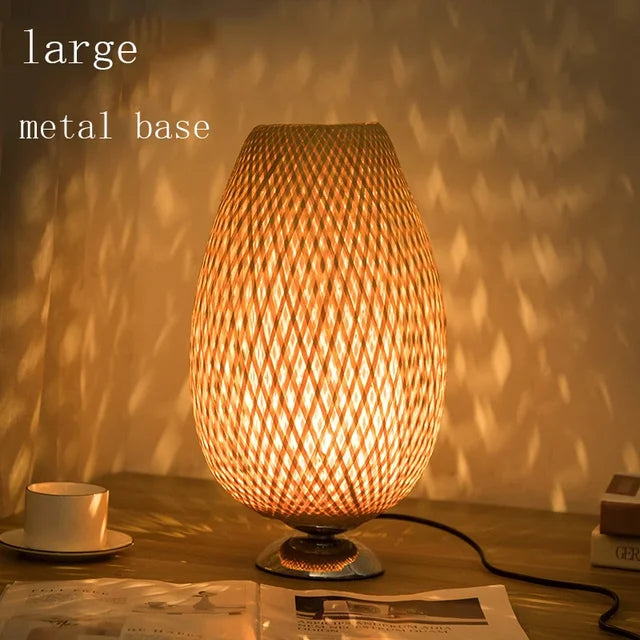 Rustic Bamboo Traditional Table Light