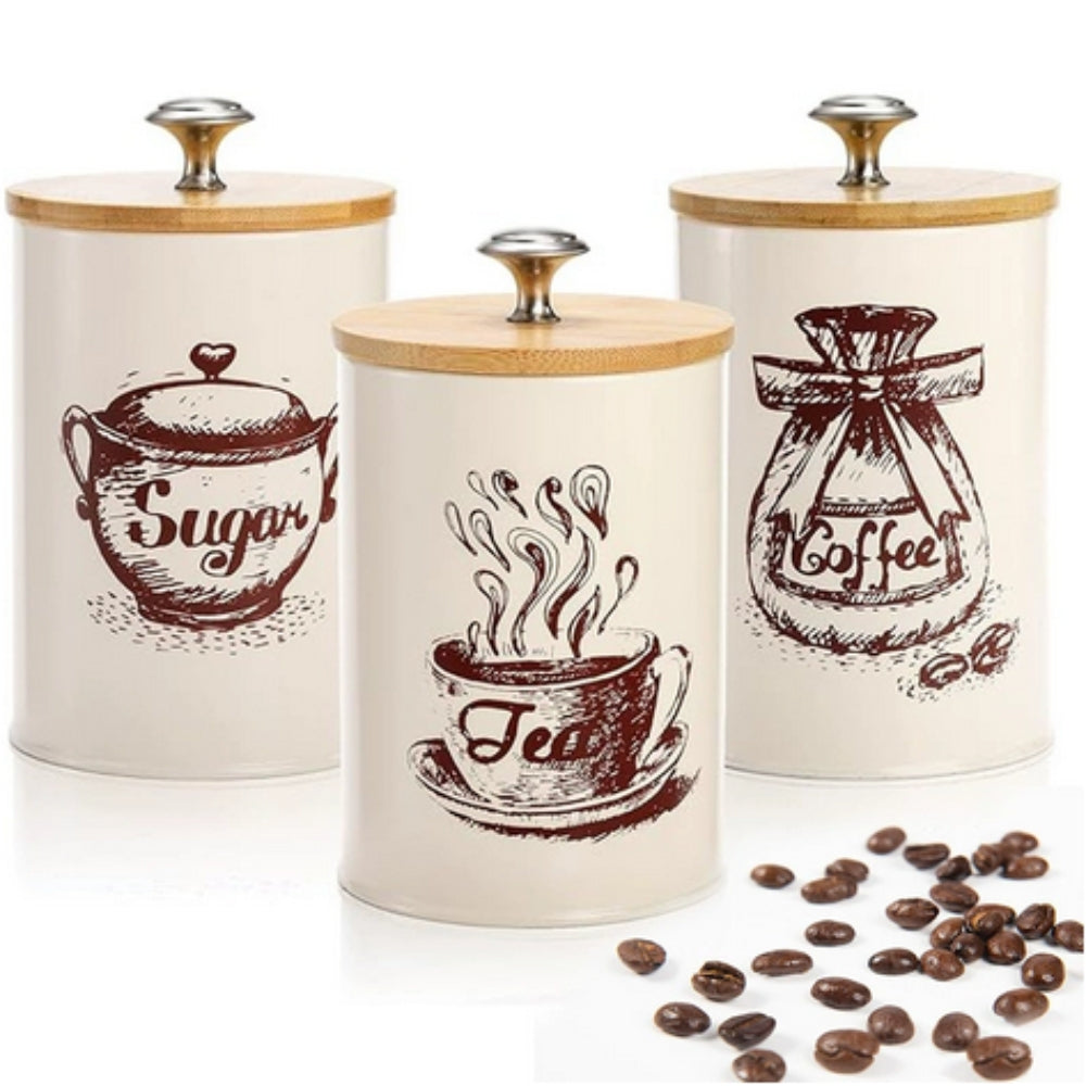 Fesara | Airtight Metal Food Container | 3 Piece Set