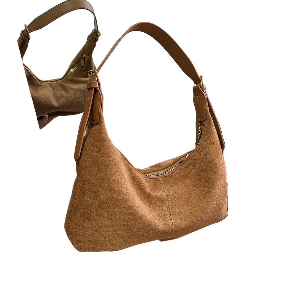 Vintage Suede Crescent Handbag – Elegant Crossbody Bag for Women, Versatile Purses for Everyday Use 3