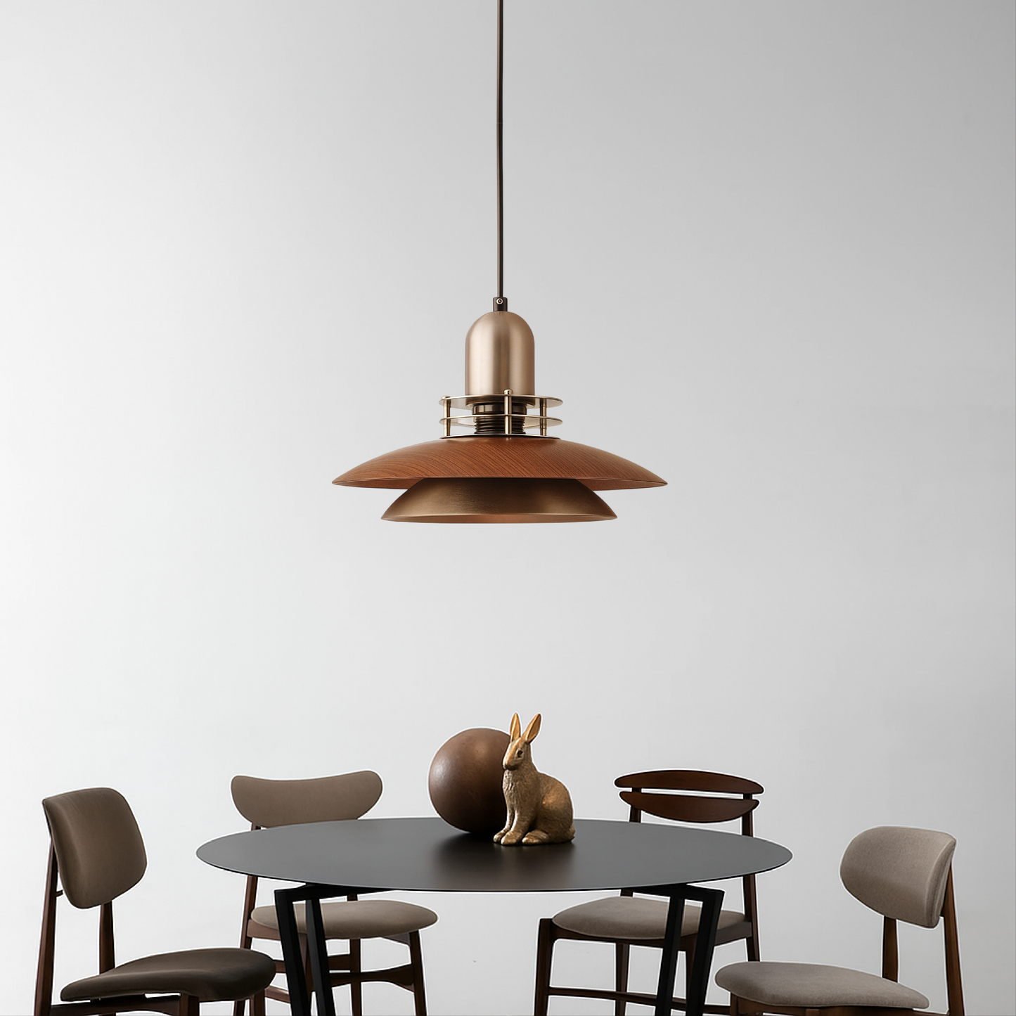 Walnut Wood Low Pendant Lamp 5
