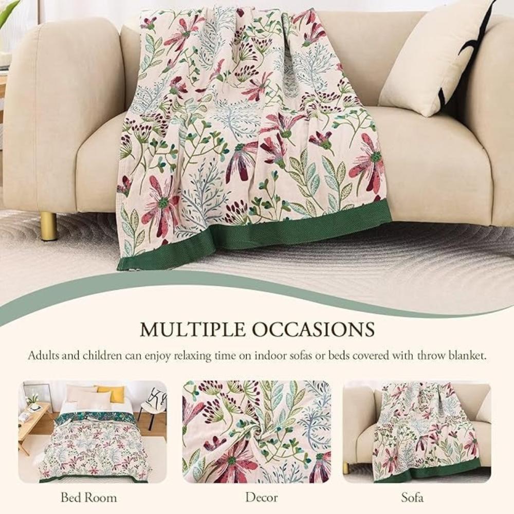 Cozy Plush Blanket Soft Four Layer All Season Throw