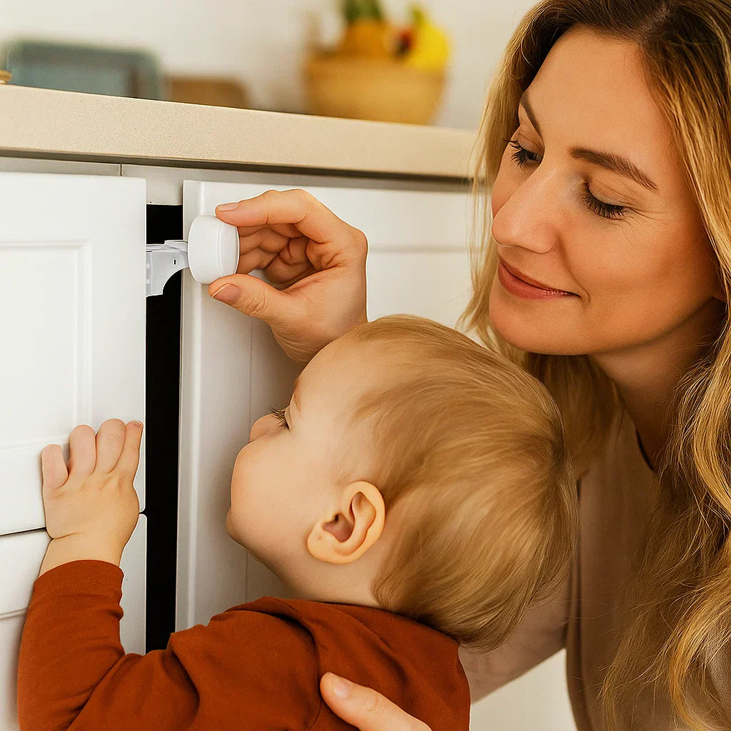 Secure Magnetic Baby Lock Cabinet Door Set