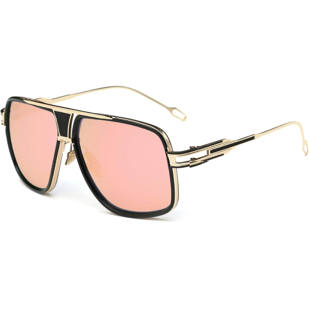 Trendy Men's Pilot Sunglasses with Metal Frame and UV Protection