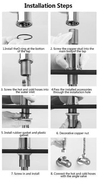 Flexible 360 Degree Kitchen Faucet with Spray Nozzle