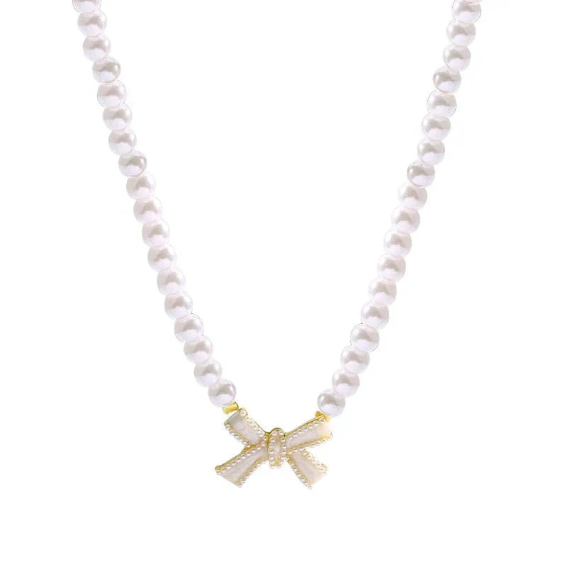 Elegant Pearl Beaded Drop Necklace