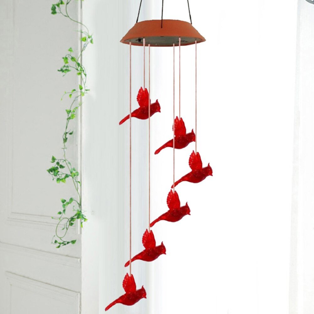 Colorful Solar Powered Wind Chime Lamp
