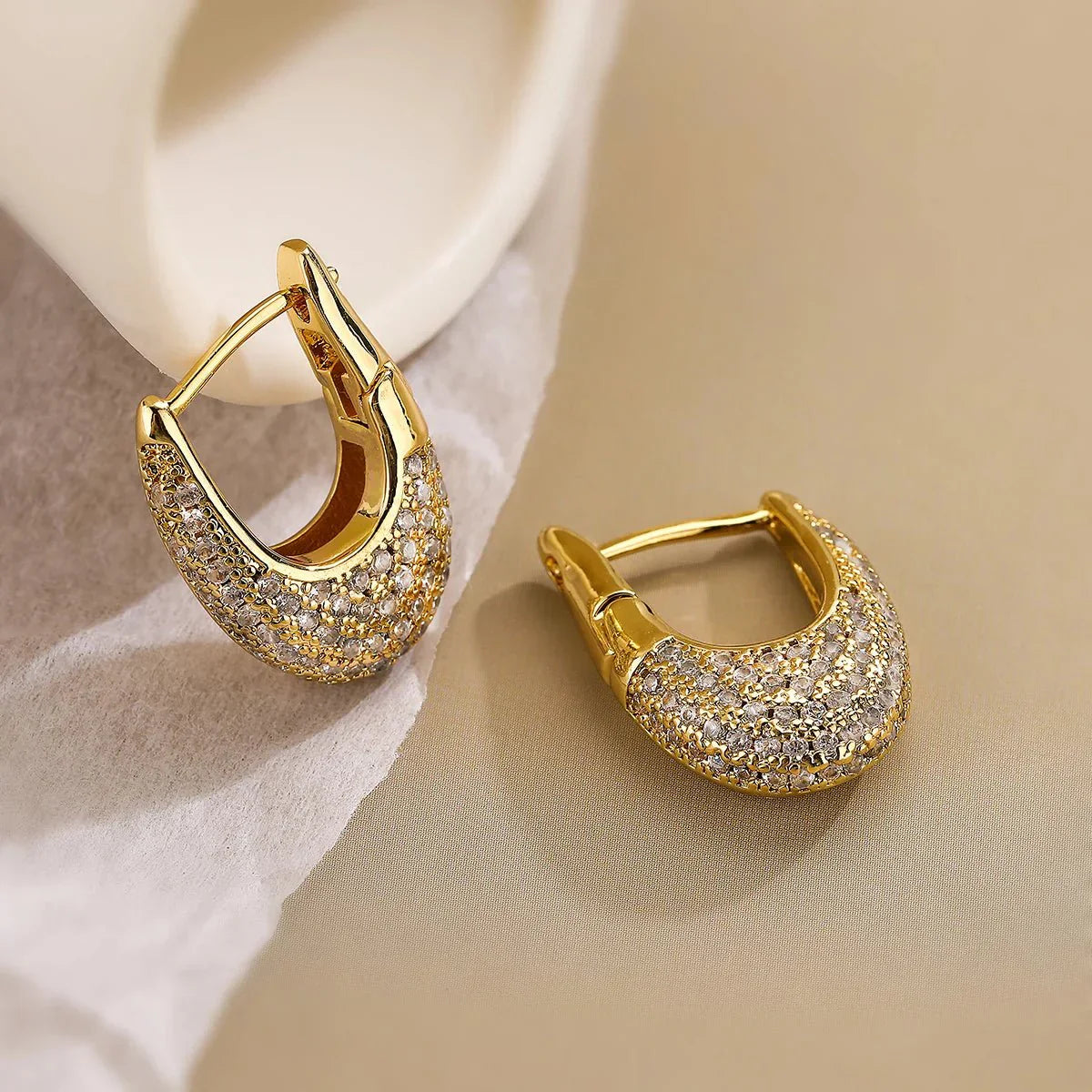 Sparkling Silver Dangle Diamond Hoop Earrings