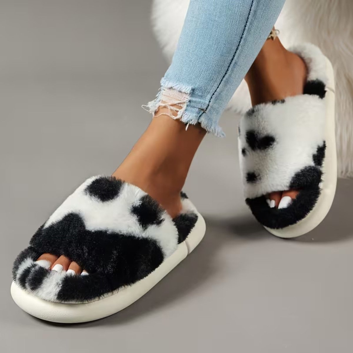 Cozy Fluffy Faux Furry Slippers for Women - Slippers - Wild Eye Vision